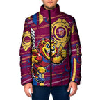 Brisbane Lions Padded Jacket Mascot Cartoon Football Illustration Style