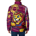 Brisbane Lions Padded Jacket Mascot Cartoon Football Illustration Style