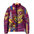 Brisbane Lions Padded Jacket Mascot Cartoon Football Illustration Style