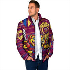 Brisbane Lions Padded Jacket Mascot Cartoon Football Illustration Style