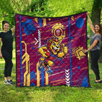 Brisbane Lions Quilt Mascot Cartoon Football Illustration Style