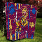 Brisbane Lions Quilt Mascot Cartoon Football Illustration Style