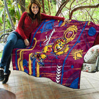 Brisbane Lions Quilt Mascot Cartoon Football Illustration Style