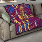 Brisbane Lions Quilt Mascot Cartoon Football Illustration Style