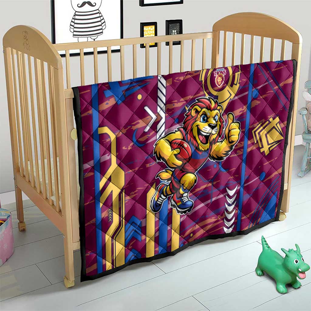 Brisbane Lions Quilt Mascot Cartoon Football Illustration Style