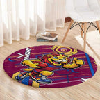 Brisbane Lions Round Carpet Mascot Cartoon Football Illustration Style