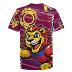 Brisbane Lions Rugby Jersey Mascot Cartoon Football Illustration Style