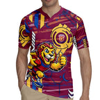 Brisbane Lions Rugby Jersey Mascot Cartoon Football Illustration Style