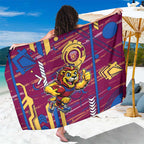 Brisbane Lions Sarong Mascot Cartoon Football Illustration Style