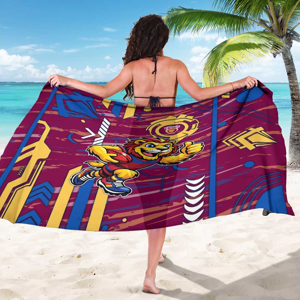 Brisbane Lions Sarong Mascot Cartoon Football Illustration Style