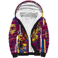 Brisbane Lions Sherpa Hoodie Mascot Cartoon Football Illustration Style