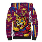 Brisbane Lions Sherpa Hoodie Mascot Cartoon Football Illustration Style
