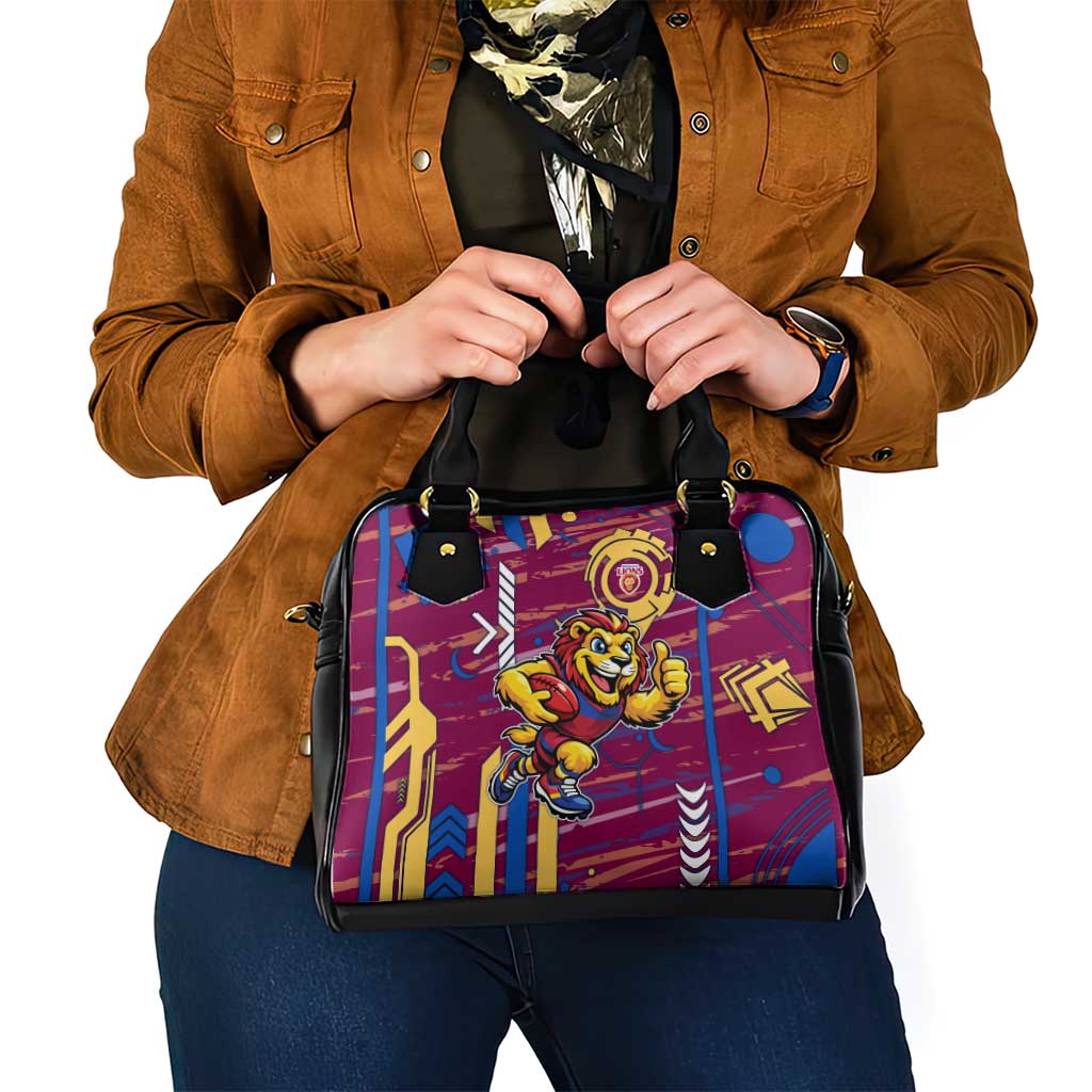 Brisbane Lions Shoulder Handbag Mascot Cartoon Football Illustration Style