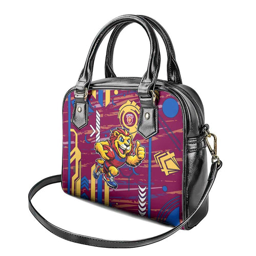 Brisbane Lions Shoulder Handbag Mascot Cartoon Football Illustration Style