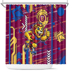 Brisbane Lions Shower Curtain Mascot Cartoon Football Illustration Style