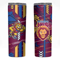 Brisbane Lions Skinny Tumbler Mascot Cartoon Football Illustration Style