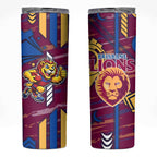 Brisbane Lions Skinny Tumbler Mascot Cartoon Football Illustration Style