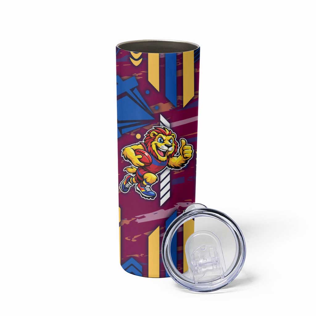 Brisbane Lions Skinny Tumbler Mascot Cartoon Football Illustration Style
