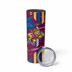 Brisbane Lions Skinny Tumbler Mascot Cartoon Football Illustration Style