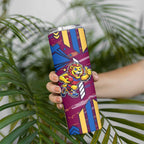 Brisbane Lions Skinny Tumbler Mascot Cartoon Football Illustration Style