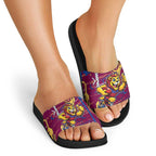 Brisbane Lions Slide Sandals Mascot Cartoon Football Illustration Style