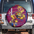 Brisbane Lions Spare Tire Cover Mascot Cartoon Football Illustration Style