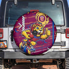 Brisbane Lions Spare Tire Cover Mascot Cartoon Football Illustration Style