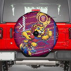 Brisbane Lions Spare Tire Cover Mascot Cartoon Football Illustration Style