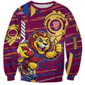 Brisbane Lions Sweatshirt Mascot Cartoon Football Illustration Style