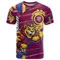 Brisbane Lions T Shirt Mascot Cartoon Football Illustration Style
