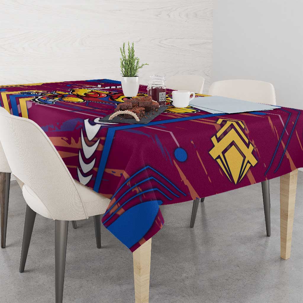 Brisbane Lions Tablecloth Mascot Cartoon Football Illustration Style