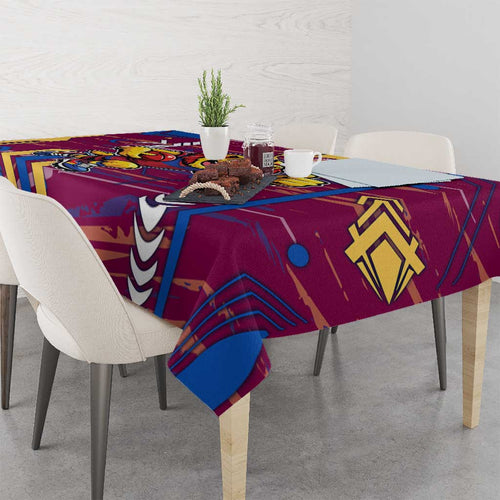 Brisbane Lions Tablecloth Mascot Cartoon Football Illustration Style