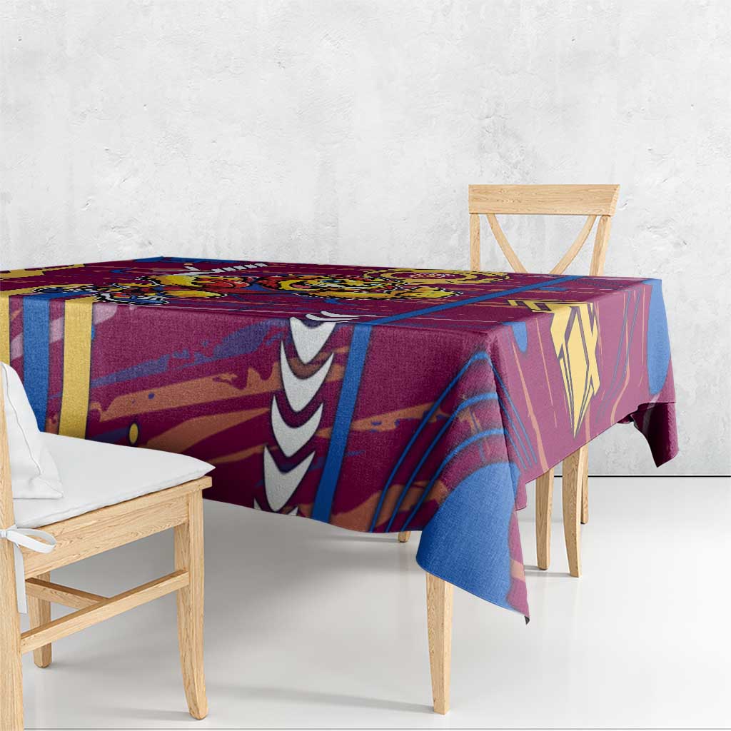 Brisbane Lions Tablecloth Mascot Cartoon Football Illustration Style