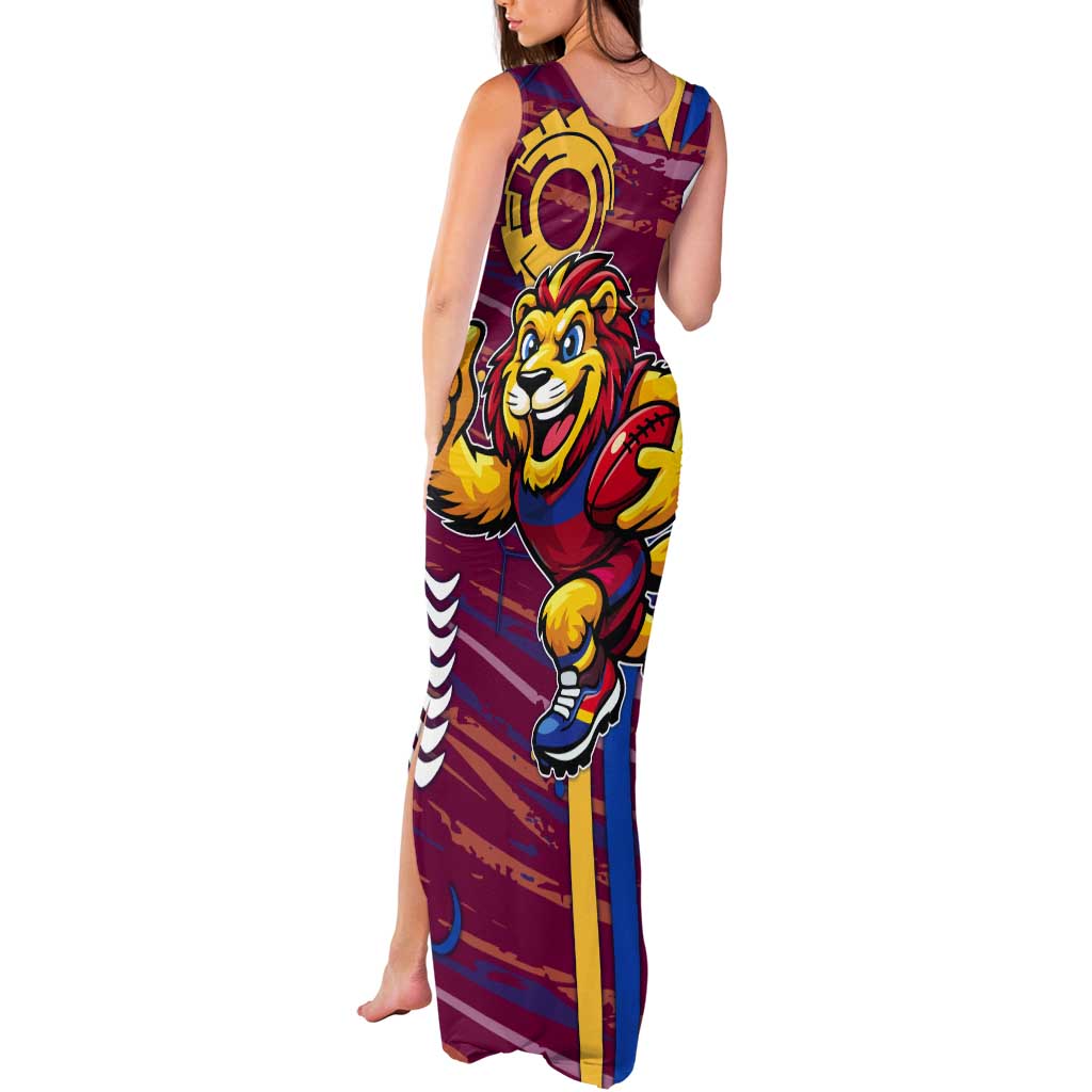 Brisbane Lions Tank Maxi Dress Mascot Cartoon Football Illustration Style