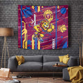Brisbane Lions Tapestry Mascot Cartoon Football Illustration Style