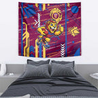 Brisbane Lions Tapestry Mascot Cartoon Football Illustration Style