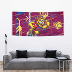 Brisbane Lions Tapestry Mascot Cartoon Football Illustration Style