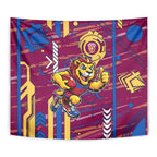 Brisbane Lions Tapestry Mascot Cartoon Football Illustration Style