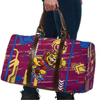 Brisbane Lions Travel Bag Mascot Cartoon Football Illustration Style