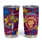 Brisbane Lions Tumbler Cup Mascot Cartoon Football Illustration Style