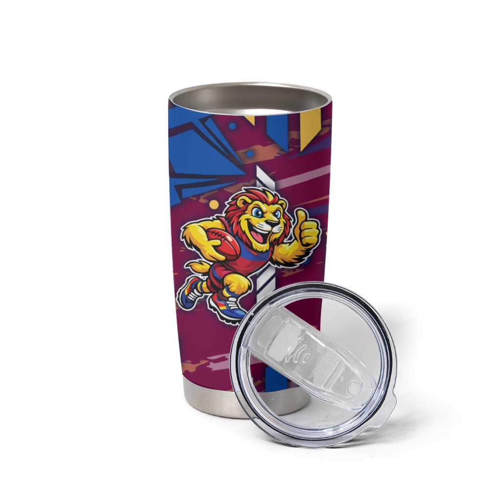 Brisbane Lions Tumbler Cup Mascot Cartoon Football Illustration Style