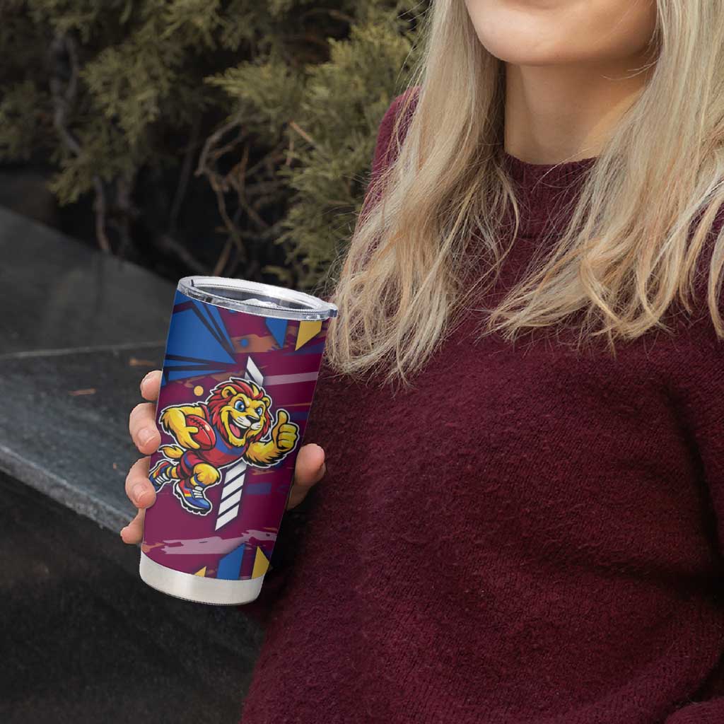 Brisbane Lions Tumbler Cup Mascot Cartoon Football Illustration Style