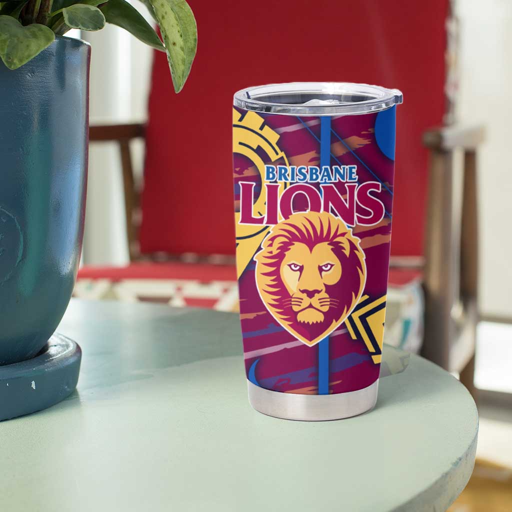 Brisbane Lions Tumbler Cup Mascot Cartoon Football Illustration Style