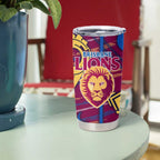 Brisbane Lions Tumbler Cup Mascot Cartoon Football Illustration Style
