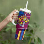 Brisbane Lions Tumbler With Handle Mascot Cartoon Football Illustration Style