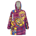 Brisbane Lions Wearable Blanket Hoodie Mascot Cartoon Football Illustration Style
