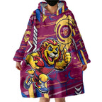 Brisbane Lions Wearable Blanket Hoodie Mascot Cartoon Football Illustration Style
