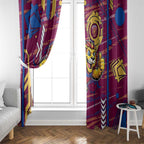 Brisbane Lions Window Curtain Mascot Cartoon Football Illustration Style