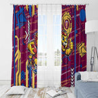 Brisbane Lions Window Curtain Mascot Cartoon Football Illustration Style