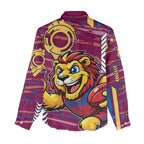 Brisbane Lions Women Casual Shirt Mascot Cartoon Football Illustration Style